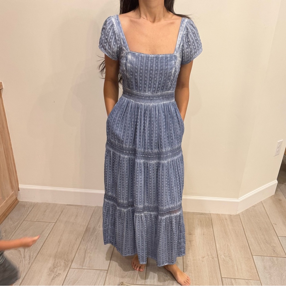 American Eagle Blue denim maxi dress